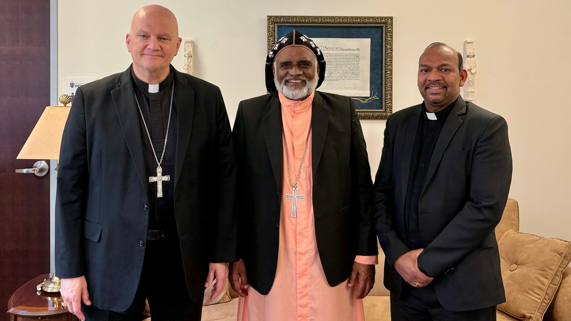 Archbishop Weisenburger Welcomes First Visit from Bishop Philipos Mor Stephanos and Fr. Pathrose Panuel
